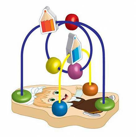 Деревянная логическая развивающая игрушка - Маша Первоклассница 