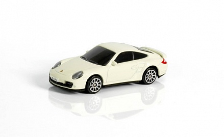 Машина металлическая Porsche 911 Turbo 1:64, белый 