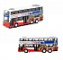Двухэтажный автобус металлический, инерционный, свет и звук, открываются двери  - миниатюра №1