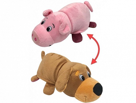 Плюшевая игрушка из серии Вывернушка 2в1 Собака-Свинья, 35 см. 