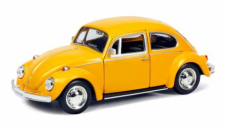 Металлическая инерционная машина RMZ City - Volkswagen Beetle 1967, 1:32, желтый матовый 