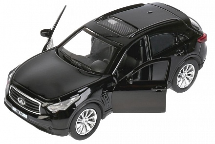 Модель Infiniti QX70, черная, 12 см, открываются двери, инерционная 