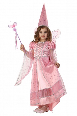 Карнавальный костюм для девочек - Фея сказочная розовая, размер 128-64 