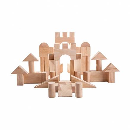 Деревянный конструктор, 50 кубиков 