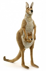 Мягкая игрушка - Кенгуру с детенышем, 110 см (Hansa, 3235К) - миниатюра