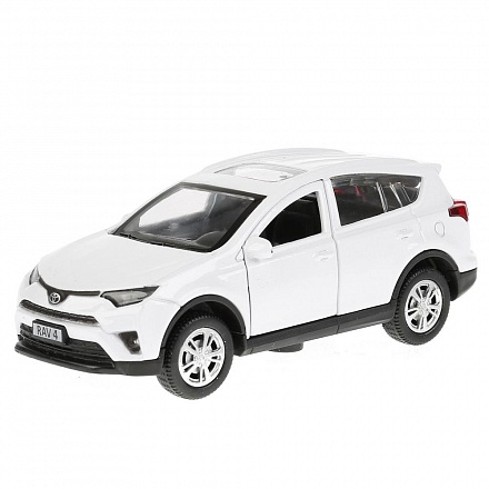 Инерционная металлическая машина - Toyota Rav4, длина 12 см, цвет белый, открываются двери  