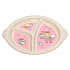 Тарелка детская трехсекционная с розовым декором, бежевый  - миниатюра №1