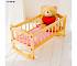 Деревянная кроватка-люлька для кукол, розовый текстиль  - миниатюра №3