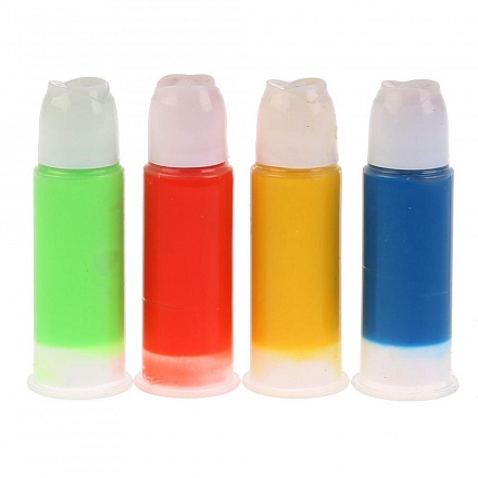 Набор жидкий пластилин, 4 цвета: синий, зеленый, желтый, оранжевый 