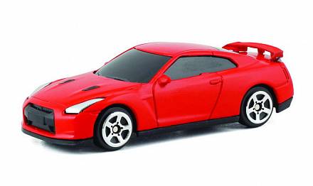 Машина металлическая Nissan GTR R35, 1:64, красный матовый цвет )