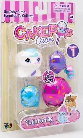 Набор игрушек Cake Pop Cuties Families 1 серия - Котята и Щенки, 3 штуки в наборе 