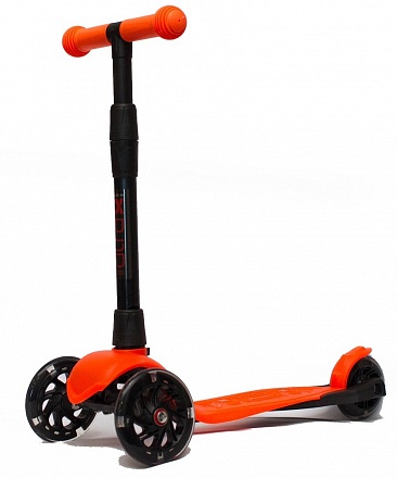 Самокат Альфа Model Buggy Boom со светящимися колесами, цвет оранжевый 