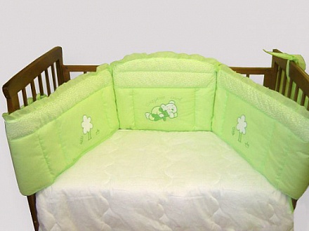 Бампер в кроватку - Светик, зеленый 