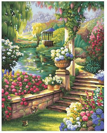Раскраска по номерам - Райский сад, 40 х 50 см 