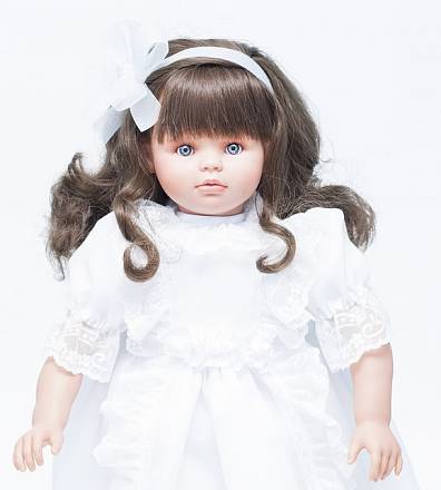 Кукла Пепа в белом кружевном платье, 60 см. 