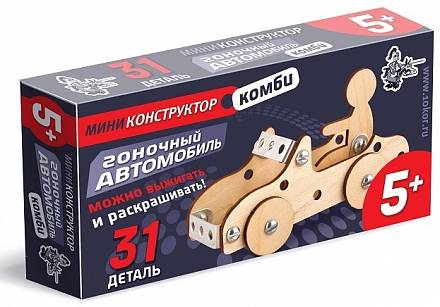 Конструктор из дерева и металла "Гоночный автомобиль"