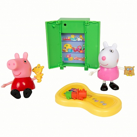 Игровой набор Peppa Pig – Пеппа и Сьюзи играют в игры, 5 предметов, свет 
