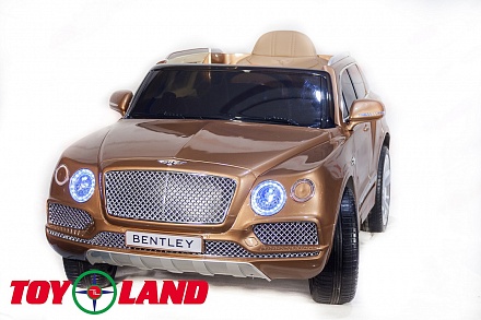 Детский электромобиль Bentley Bentayga бронзового цвета, свет и звук 