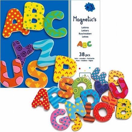 Детская развивающая магнитная игра - Латинские буквы, 38 штук 
