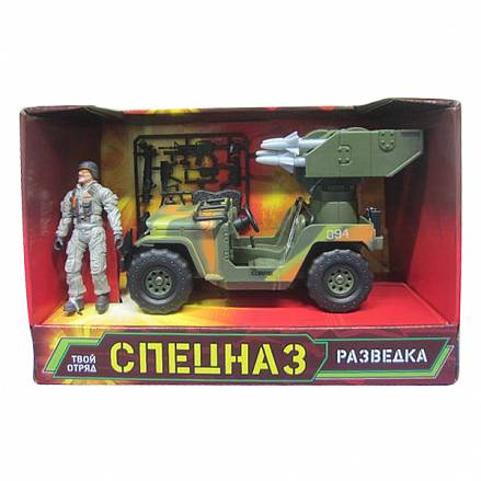 Набор военный «Спецназ» с машиной, фигуркой, оружием