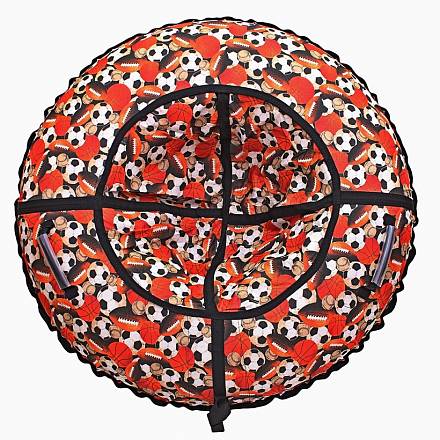Санки надувные тюбинг с дизайном Футбольные мячи, диаметр 118 см. 