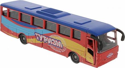 Инерционная металлическая модель - Рейсовый автобус, 15 см 