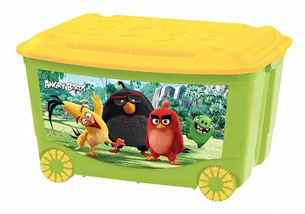 Ящик для игрушек на колесах с аппликацией  - Angry Birds 