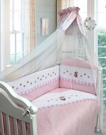 Комплект в кроватку - Ксюша, 7 предметов, розовый 