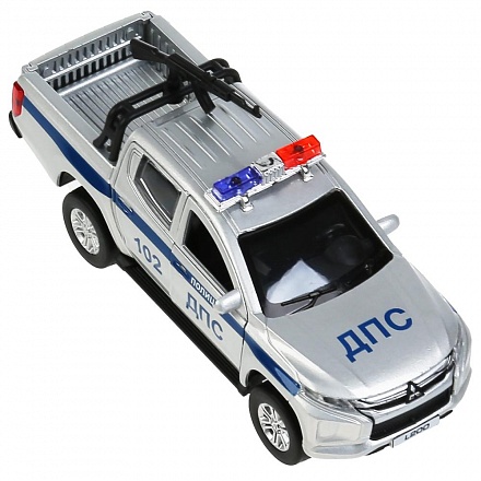 Машина Полиция Mitsubishi L200 Pickup 13 см свет-звук двери открываются металлическая  