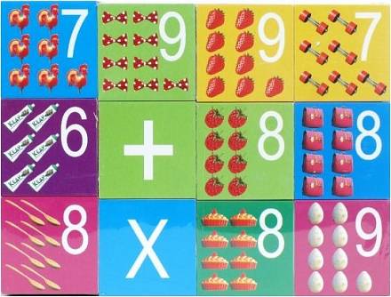 Набор из 12 кубиков «Маша и медведь» с цифрами 
