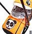 Санки-коляска Snow Galaxy City-1 - Панда на оранжевом, на больших колесах Eva, сумка, варежки  - миниатюра №6