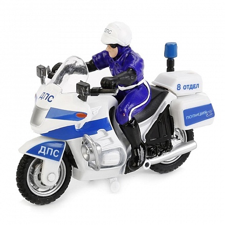 Мотоцикл Полиция ДПС, металлический инерционныйс фигуркой 