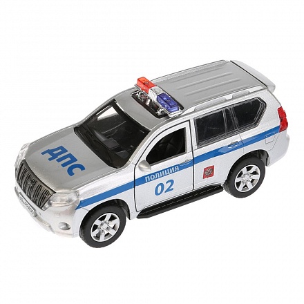 Инерционная металлическая машина - Toyota Prado Полиция, 12 см 
