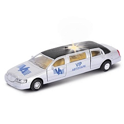 Машина металлическая инерционная Лимузин vip автопарк, свет + звук (Технопарк, CT10-052) - миниатюра
