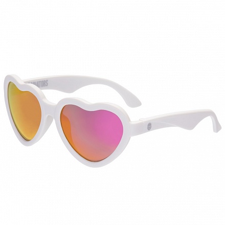 Солнцезащитные очки - Babiators Blue Series Polarized Hearts, Влюбляшка/The Sweetheart белые/розовые зеркальные линзы, Classic 