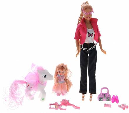 Кукла Defa в наборе с ребенком, пони и аксессуарами 