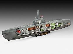 Сборная модель - Подводная лодка U-Boot Typ XXI с внутренней отделкой, немецкая (Revell, 05078R) - миниатюра
