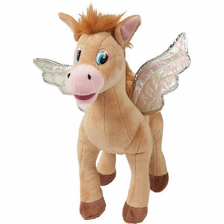 Мягкая игрушка - Лошадка с крыльями, 25 см бежевая/коричневая 