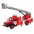 Машина Пожарная УРАЛ 15,5 см свет-звук открываются капот и двери инерционная металлическая  - миниатюра №6