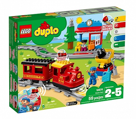 Конструктор Lego Duplo - Поезд на паровой тяге, свет и звук 
