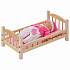 Классическая кроватка для кукол, розовый текстиль  - миниатюра №1