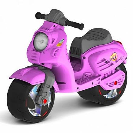 Каталка-мотоцикл беговел ОР502 Скутер, цвет – розовый 
