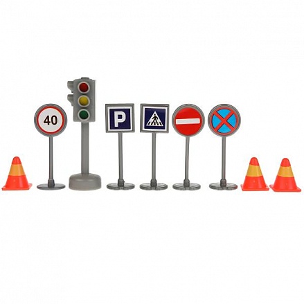 Набор дорожных знаков со светофором 