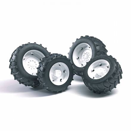 Аксессуары А: Шины для системы сдвоенных колес с белыми дисками, 4 штуки  
