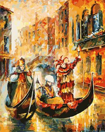 Раскраски по номерам. Картина - Венецианская гондола, 40 х 50 см 