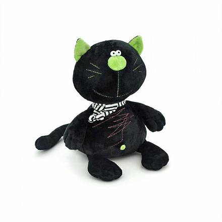 Мягкая игрушка - Кот Батон, черный, 15 см 