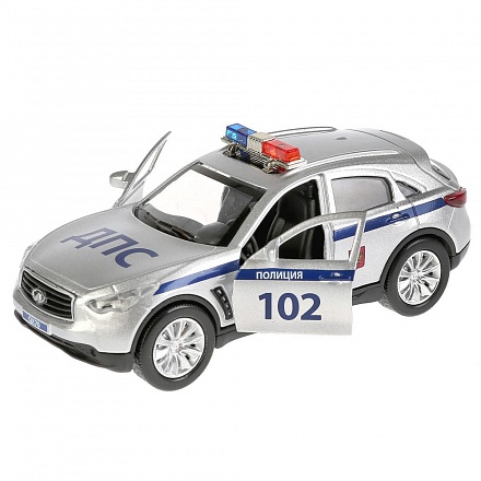 Инерционная металлическая машина Infiniti Qx70 – Полиция, 12 см, свет-звук, 