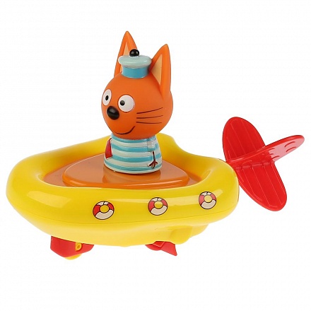 Игрушки из пластизоля для ванны из серии Три кота: Лодка и Коржик, 6 см 