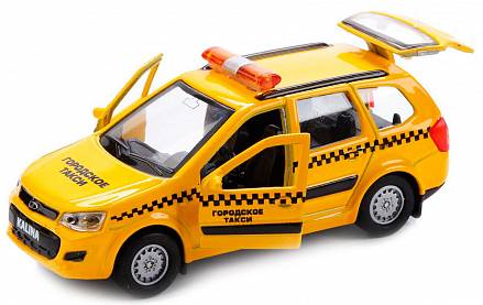 Машина металлическая инерционная – Лада Калина Кросс Такси, 12 см, открываются двери 