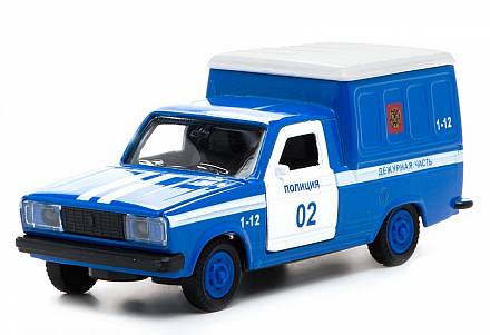 Металлическая инерционная машина - Фургон полиция, 1:43, свет, звук 